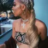 Damska Serpentine Print Sexy Bez Ramiączek Tube Top Top 2018 Moda Przycięte Bandeau Topy Hit Kolor Bielizna Bras Boob Bra