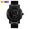 SKMEI Quartz Watch Skull Top Man Rvs Mens Klok Creatieve Speciale Waterdichte Horloge Relogio Masculino