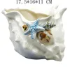 Medelhavet keramiska sjöstjärna skal conch ashtray godis smycken lagringsplatta hem dekor porslin figur bröllop dekoration