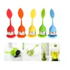 Infuseur à thé en silicone 5 couleurs Sweet Leaf Flower Passoire réutilisable avec plateau à goutte Nouveauté Boule à thé Herbal Spice Filter Outil à thé