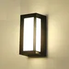 Outdoor LED Wall Lamp 18W White/Warm Light Aluminum Surface Mounted Rectangle Shape