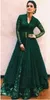 Vestidos elegantes de renda de renda verde escuro de manga longa renda Mulsim Saudi vestidos de festa Party Dress Prom Formal Pageant Celebrity 7067384