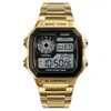 Skmei Men039 Watch numérique Sport Top Brand électronique Wristwatch Men Multifonction Multifonction Gold Metal Relogie Masculino3879563