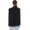 XS-XXL 6 사이즈 블랙 화이트 케이프 재킷 옷깃 스플릿 여성 블레이저 자켓 정장 사무실 작업복 오픈 프론트 망토 여성