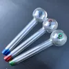 handcraft Glass Oil Burner Pipe mini Smoking Hand Pipes Thick Glass Pipe Oil Colorful Pipe Free Shipping