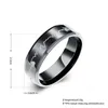 Fashion New Creative Electrocardiogram Stainless Steel Ring, Black Tungsten Carbide Engagement Ring, Men's Titanium Steel Jewelry