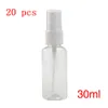 20 sztuk / partia Clear Pusty Kosmetyczny Spray Butelka Makijaż Makijaż Twarzy Atomizer 30 ml Próbki Butelki Perfume Kosmetyczna Refillable Opryskiwacz