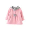 Winter Spring Baby Girls Long Sleeve Coat Jacket Rabbit Ear Hoodie Casual Outerwear3100922