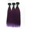 8A Brazilian Straight Human Hair Ombre Color T1B-27 30 99j Straight Ombre Hair Weave 3 Bundles Blonde Purple Burgundy Dark Root