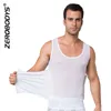 Potente gilet da uomo Body Shaper High Powernet M L XL Nero Bianco Guaine per il corpo Cintura da uomo a forma di cincher