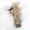 36mm 2018 Nouveau Luxe Unisexe Hommes Femmes Montre En Or Rose 18K Cadran Vert Président Automatique Mécanique Mâle Montres Montres-bracelets