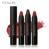 Brand Sexy Nude Red Lipstick Cosmetics Waterproof  Batom Lips Matte Pencils Kits 3Pcs Focallure Matte Lipstick  Sets