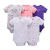 Детские Мальчики и девочки набор одежды Bodysuit набор для bebés детей короткие новости рукав мягкий хлопок BodySuit Комбинезон 5шт Pack Baby набор