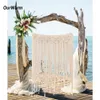 Bohemian Beach Wedding Tacdrop ​​Kurtyna Wisząca Wisząca ślubna Bawełny ręcznie robiony ręcznie sztuka sztuka domowa 39 Quot45 Qu7610053