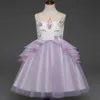 Vestido de niña unicornio falda tutú de gasa de los niños multicolores verano de la princesa del vestido del bebé princesa vestidos de fiesta