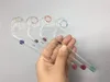 haute qualité nouveau desgin coloré 14cm longueur tuyaux de brûleur à mazout en verre épais capiteux tuyau de tube d'huile de fumer incurvé avec équilibreur de couleur différente