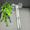 Rökrör vattenpipa Bong Glass Rig Oil Water Bongs Färgglada dubbelfulgglas krökad kruka