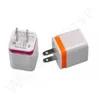 Kolorowe porty USB Daul 2.1a + 1A Pierścionek Paint USU UE AC Home Ładowarka ścienna Zasilacz do iPhone 6 7 8 Samsung