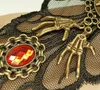 Hot style Halloween vintage bracelet spider web black lace mitten ring skeleton head ghost claw accessories fashion classic exquisite elegan