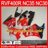 Honda NC35 V4 RVF400R REDホワイト1993年8月1994 RVF VFR 400 R NC30 VFR 400R VFR400 R 89 90 91 92 93