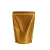 50st Lot 15x22cm Återanvändbar präglad guld Stand Up Aluminium Foil Bag doypack Mylar Food Snack Tea Packaging Zip Lock Bag med plast2797