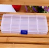 15 Compartment Plastic Clear Storage Box Small Box for Jewelry Earrings Toys Container Free Shipping SN1329