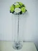 Tall 70cm fer stand fleur vase en cristal centres de table de table de mariage fleur bougie titulaire fête événement faveurs T-stage route plomb