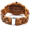 Mężczyźni Naturalny Klon Drewniany Handmade Ruch Kwarcowy Casual Wrist Zegarki