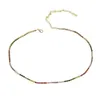 2021 vente chaude européenne USA femmes cadeau bijoux arc-en-ciel cz tennis collier ras du cou déclaration colliers pierre colorée 2mm tennis ras du cou