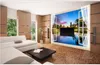 Benutzerdefinierte Fototapete 3D-Stereofenster Stadtnachtansicht 3D-TV-Hintergrundwandkunstwandbild für Wohnzimmer Große Malerei Wohnkultur