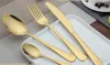 1st Gold Metal Meaturing Parts Cutlery Många väljer glänsande kniv Knivpläterad bestick gaffel skedtillbehör för kök 3 4Jy ZZ5602423