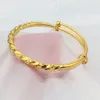 Вибристые женские браслеты сплошные 18K желтое золото заполнено мода регулируемый браслет браслет подарок Di 6CM классический стиль