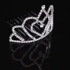 Kızlar kron rhinestones ile düğün takı gelin başlıkları doğum günü partisi performans yarışması kristal tiaras düğün aksesuarları # BW-T062