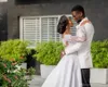 2019 Kraj Wedding Suknie Linia Satyna V Neck Koronki Aplikacje Zroszony Z Długim Rękawem Suknie Ślubne Afryki Plus Size Sumping Sukienka ślubna