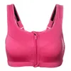 Professional quick-drying Women Gym Sport Wirelss Shockproof Bra Fitness Seamless Racerback Vest With Zipper XXXXL Size max