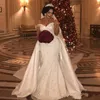 Africano Overskes Wedding Dress Plus Size Lace Appliques fora do ombro Mermaid Mulheres Dress Beads Lantejoulas Vestidos Bridais