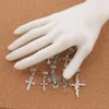 mélanger fleur croix gros trou perles 100pcs / lot 10 styles Antique argent Dangle Fit européen Bracelet Bijoux DIY BM33