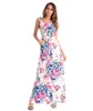 2018Nieuwe arriveerde zomer's damesmode print jurk O-hals bloemen print sundress casual maxi lange sexy jurk maat S M L XL 2XL