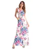 2018New anlände sommarens kvinnors mode utskrift klänning o-nacke blommor print sundress casual maxi lång sexig klänning storlek s m l xl 2xl