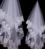 2019 New Cheap White Ivory Short Lace Edge Wedding Veils Two Layers Tulle With Matched Comb Bridal Accessories Selling A031265554