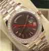 Orologio di lusso 5 stile oro rosa 18 carati con diamanti lunetta 41 mm quadrante romano orologio automatico da uomo di moda orologio da polso301f