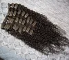 9pcs Kinky Curly Clip In Human Hair Extensions Blonde Brazilian Remy Hair 100% Human Brown Clip Ins Bundle