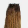 Fita de trama de pele em extensões de cabelo humano T627 Ombre Cor 25g por peça 40 peças de cabelo humano reto Ombre Extensões de cabelo de trama de pele2531543