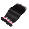 Meetu em linha reta 4 pçs extensões brasileiras virgem cabelo humano pacotes tramas para mulheres todas as idades jet black 828inch1396954