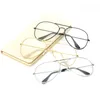 Moda Pilot Gözlük Çerçeve Düz Gözlük Kadın Erkek Vintage Marka Temizle Nerd Gözlük Alaşım Çerçeve Unisex Gözlük Yüksek Kalite