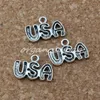 200st/Lot Antique Silver USA Charms hängen för smycken, örhängen, halsband DIY-tillbehör 10,5 x15,5 mm A-169