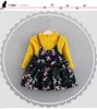 2018 Autunno Baby Girl Dress Set T-shirt a maniche lunghe + Abito floreale Set di vestiti per bambini Set di vestiti per ragazze a righe in cotone per ragazza