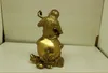 Chinese YELLOW Copper Monkey Status Feng Shui Bronze Brass Ferocious Art & Crafts Wedding Home Hotel Decoration CR027