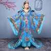 Kinesisk Fairy Kostym Tangdynastin Ancient Hanfu Folkdans Kläder Efterföljande Royal Luxury Princess Dress Film TV Performance Stage Wear