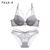 Neue Grüne Unterwäsche Set Frauen Bh Push-Up Büstenhalter Baumwolle Dicken Schwarzen Sammeln Sexy Bh Höschen Sets Stickerei Spitze Dessous set C3240584